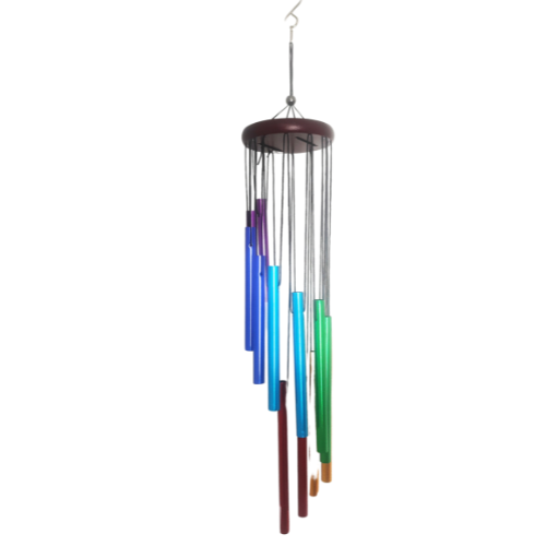 Wind Chimes (12 Inches)-Multi Color-12 Pipe