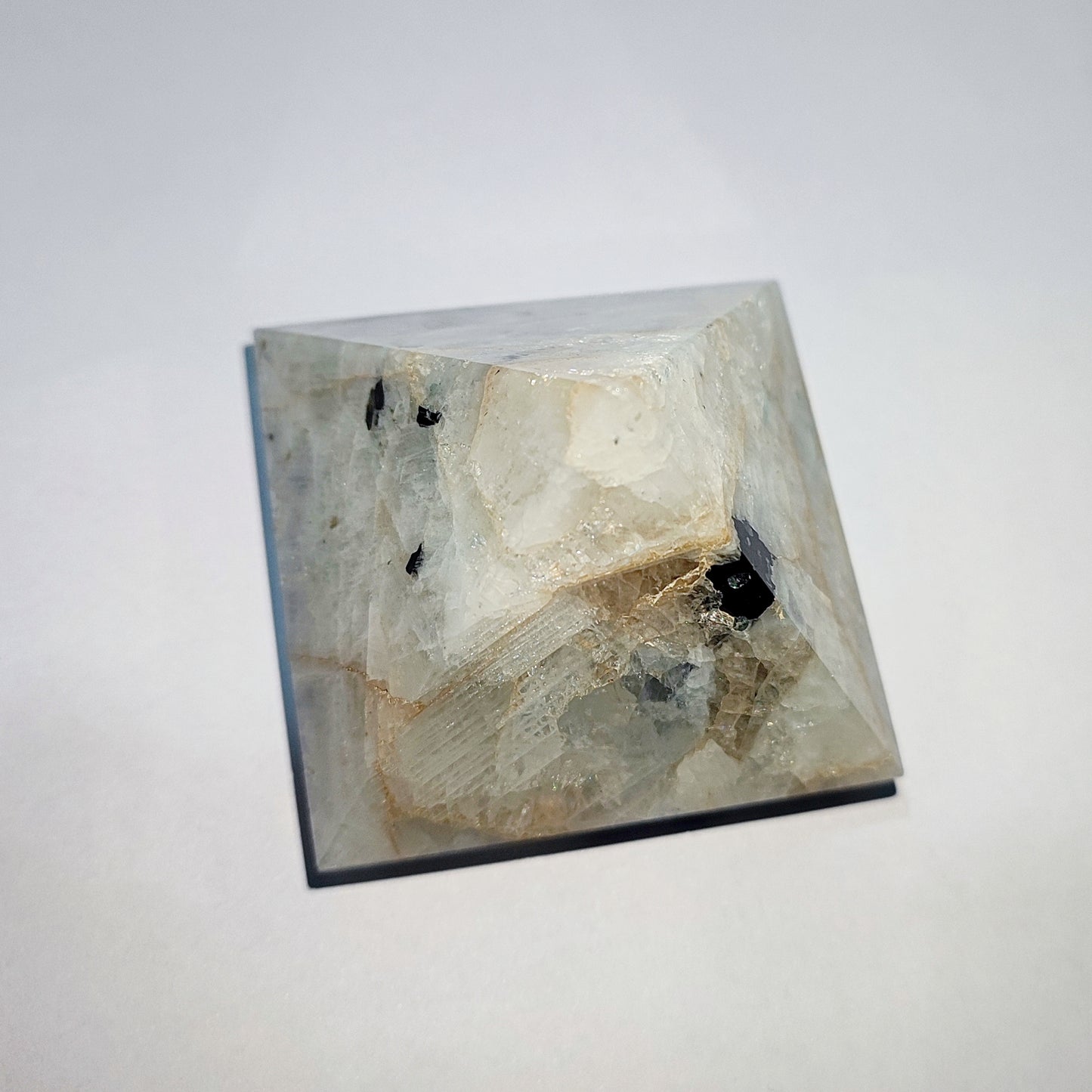 Rain Bow Moon Stone Pyramid (120-135gm)